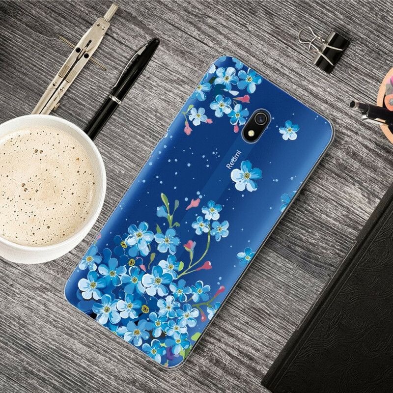 Deksel Til Xiaomi Redmi 8A Bukett Med Blå Blomster