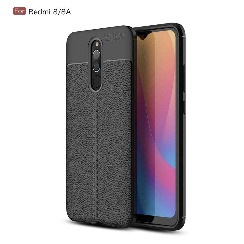 Deksel Til Xiaomi Redmi 8A Dobbellinje Litchi-skinneffekt