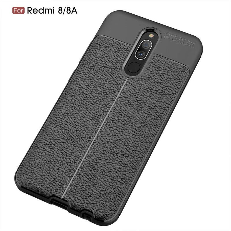 Deksel Til Xiaomi Redmi 8A Dobbellinje Litchi-skinneffekt