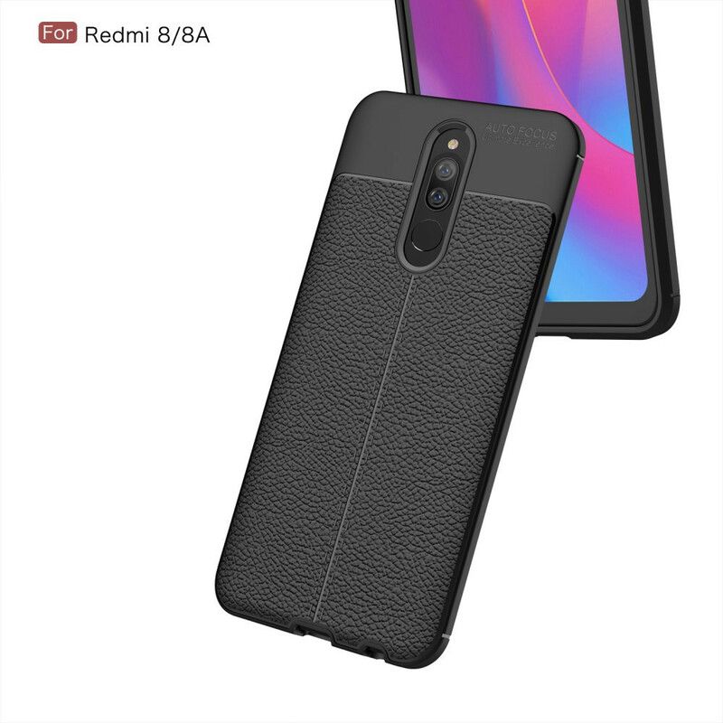 Deksel Til Xiaomi Redmi 8A Dobbellinje Litchi-skinneffekt