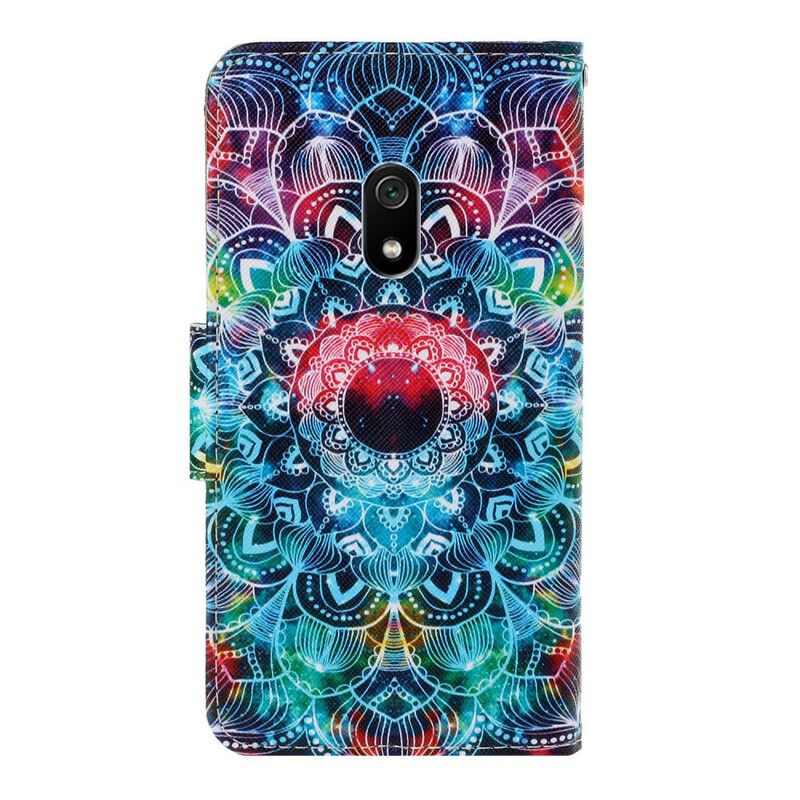 Folio Deksel Til Xiaomi Redmi 8A Med Kjede Flashy Strappy Mandala