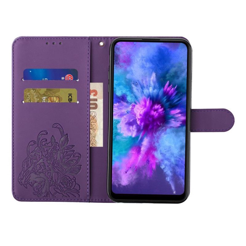 Folio Deksel Til Samsung Galaxy A72 4G / 5G Med Kjede Barokk Strappy Tiger