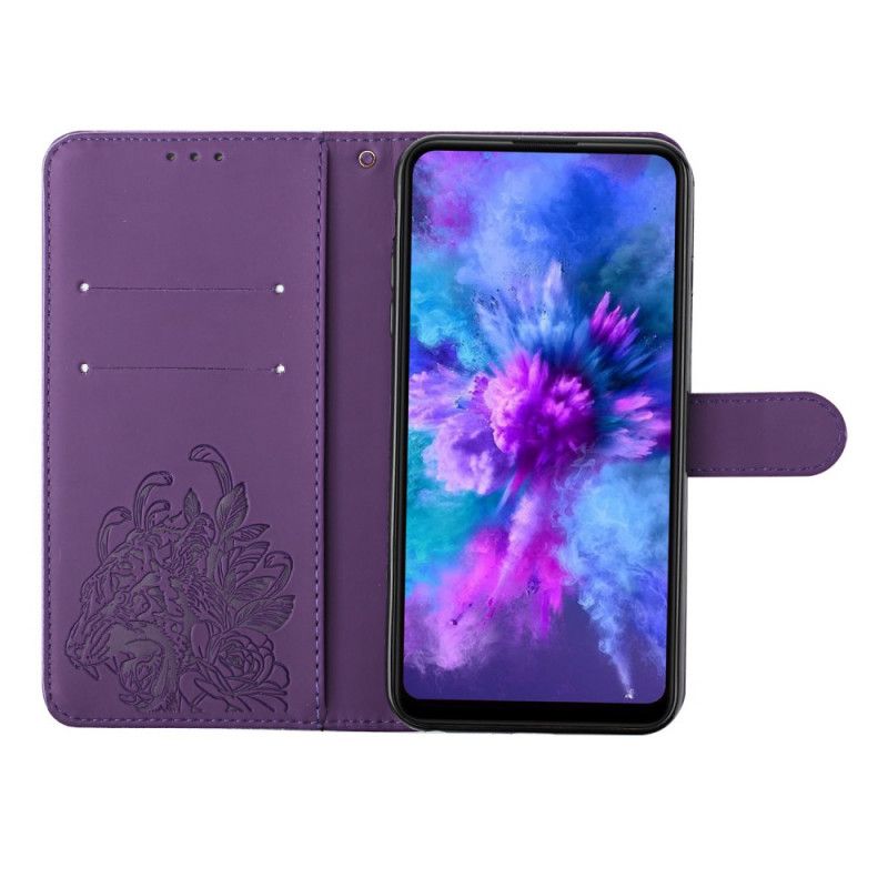 Folio Deksel Til Samsung Galaxy A72 4G / 5G Med Kjede Barokk Strappy Tiger