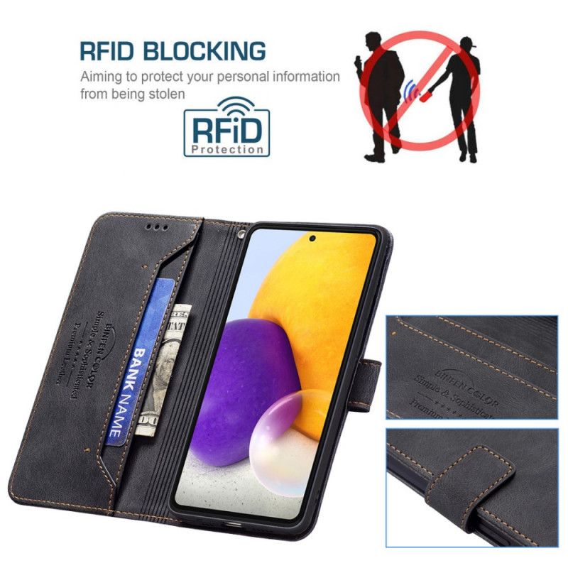 Folio Deksel Til Samsung Galaxy A72 4G / 5G Rfid Binfen Farge