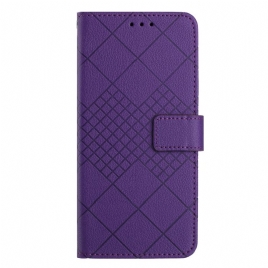 Folio Deksel Xiaomi 14 Pro Strappy Diamond-mønster