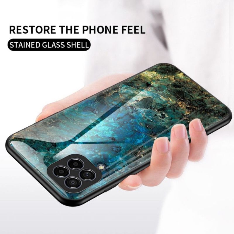 Deksel Til Samsung Galaxy M53 5G Marmor Herdet Glass