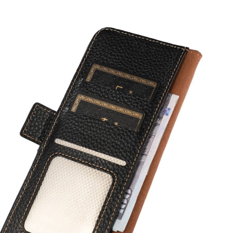 Folio Deksel Til Samsung Galaxy M53 5G Litchi Leather Khazneh Rfid