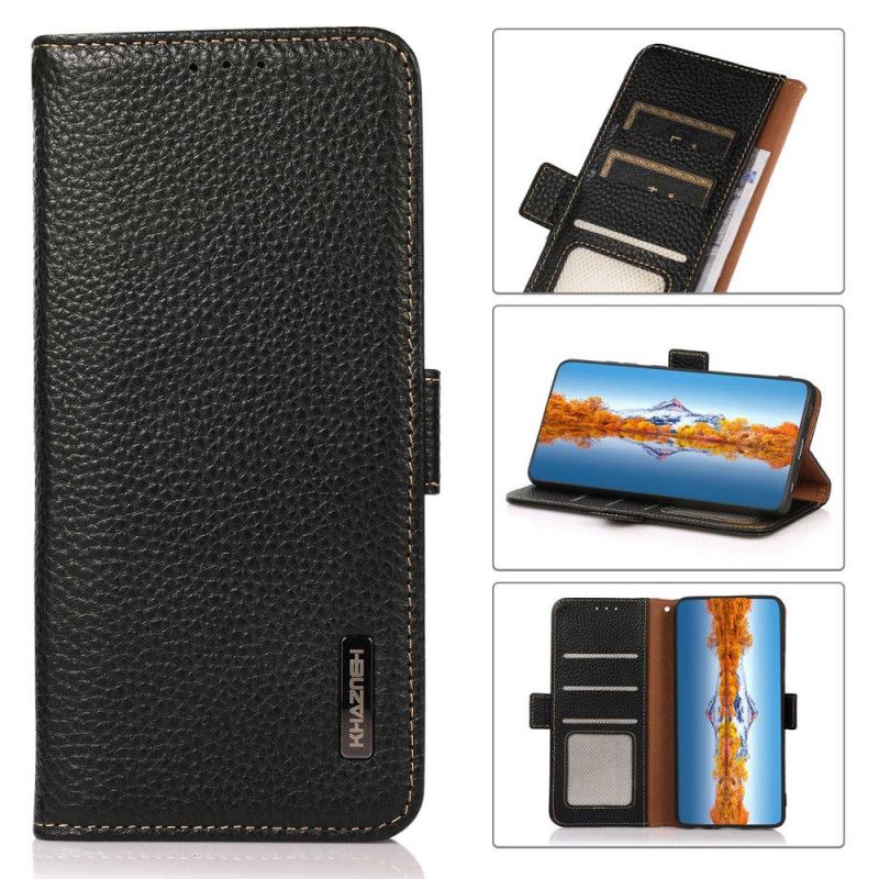 Folio Deksel Til Samsung Galaxy M53 5G Litchi Leather Khazneh Rfid