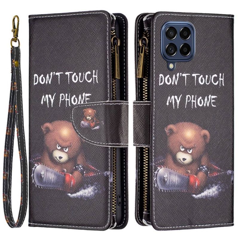 Folio Deksel Til Samsung Galaxy M53 5G Lommebok Bear Wallet