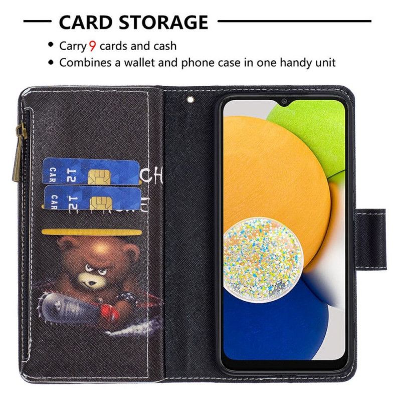 Folio Deksel Til Samsung Galaxy M53 5G Lommebok Bear Wallet