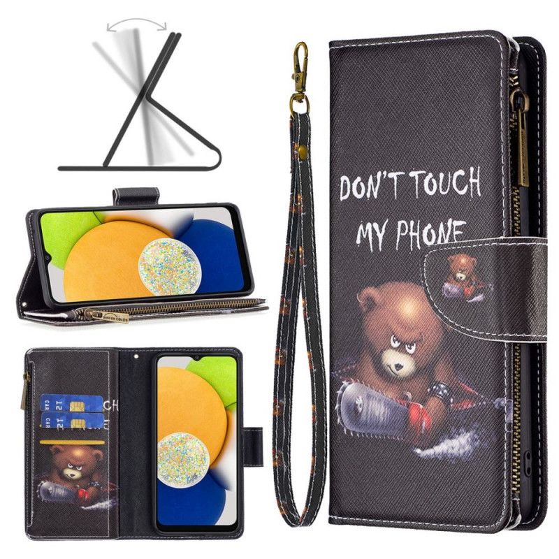 Folio Deksel Til Samsung Galaxy M53 5G Lommebok Bear Wallet