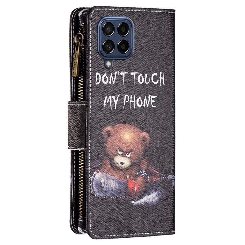 Folio Deksel Til Samsung Galaxy M53 5G Lommebok Bear Wallet