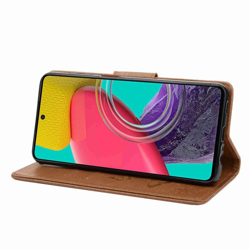 Folio Deksel Til Samsung Galaxy M53 5G Med Kjede Sommerfuglstroppdesign