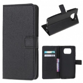 Folio Deksel Til Poco X3 / X3 Pro / X3 NFC Litchi Grain Leather Effect