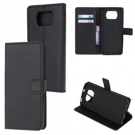 Folio Deksel Til Poco X3 / X3 Pro / X3 NFC Litchi Grain Leather Effect