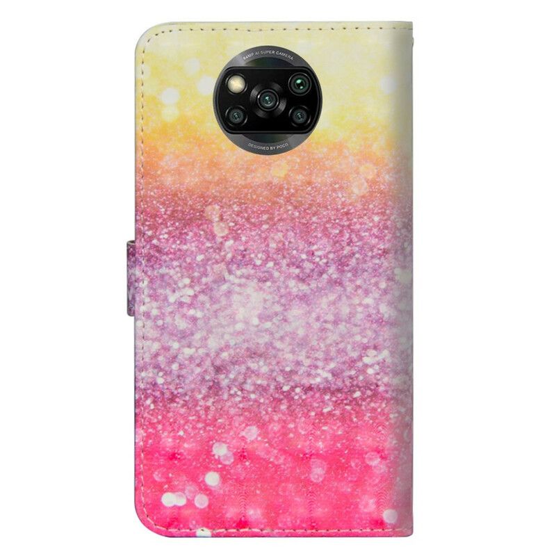 Folio Deksel Til Poco X3 / X3 Pro / X3 NFC Magenta Glittergradient