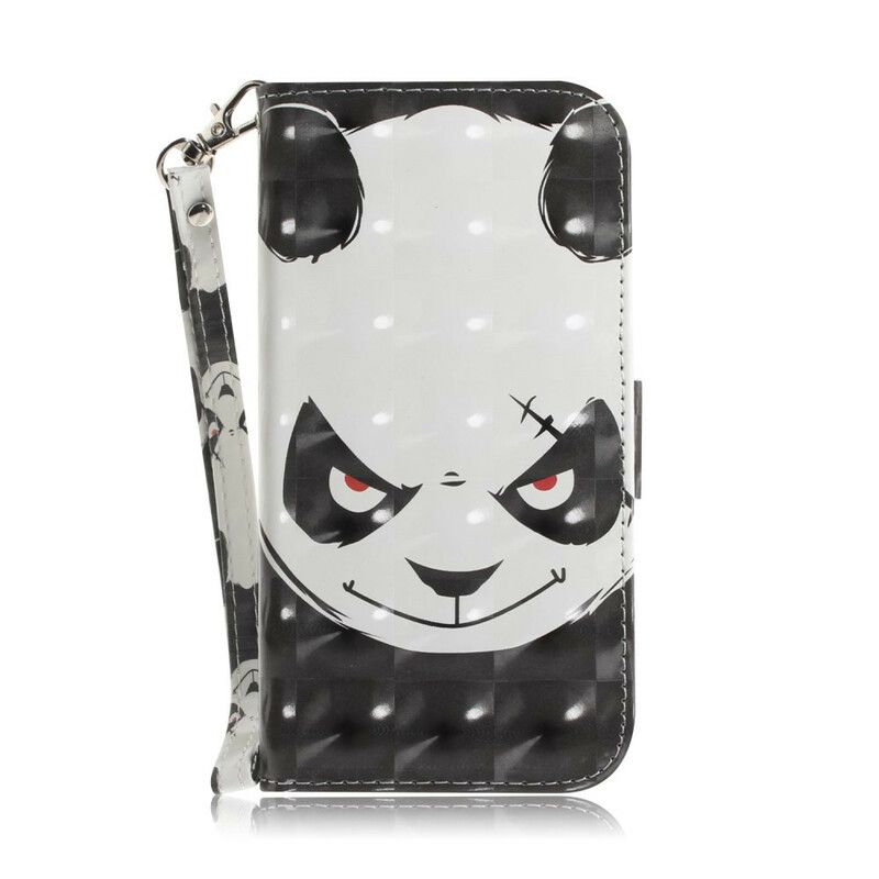 Folio Deksel Til Poco X3 / X3 Pro / X3 NFC Med Kjede Angry Panda Med Stropp