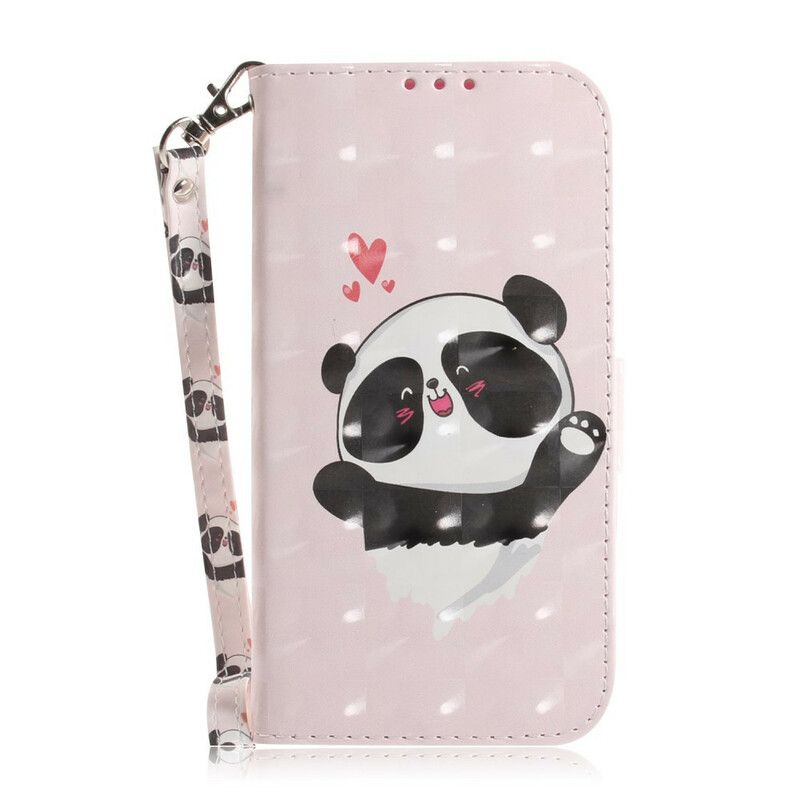 Folio Deksel Til Poco X3 / X3 Pro / X3 NFC Med Kjede Thong Panda Love