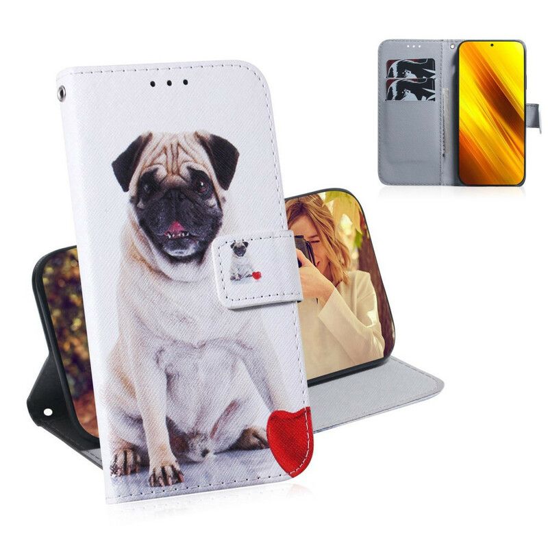 Folio Deksel Til Poco X3 / X3 Pro / X3 NFC Pug Dog