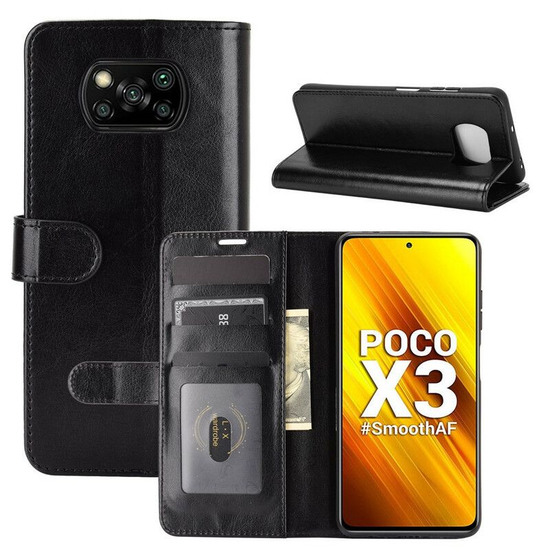 Folio Deksel Til Poco X3 / X3 Pro / X3 NFC Ultra Imitert Skinn