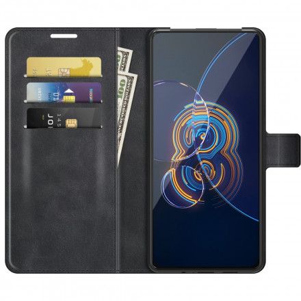 Lærdeksel Til Asus Zenfone 8 Flip Folio Deksel Slankt Kunstskinn