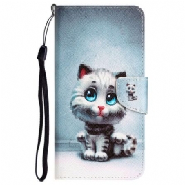 Folio Deksel Poco C65 Blue Eyed Cat Med Stropp