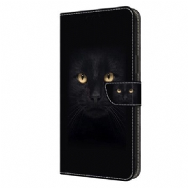 Folio Deksel Til Poco C65 Black Cat Eyes