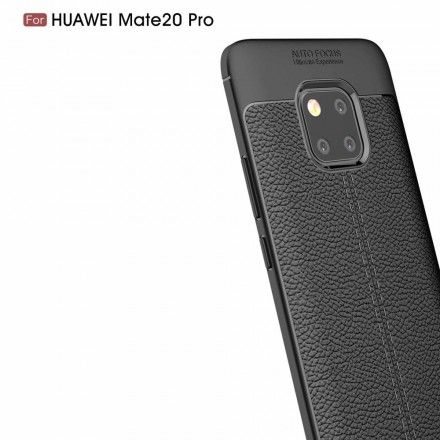 Deksel Til Huawei Mate 20 Pro Dobbel Linje Litchi Leather Effect