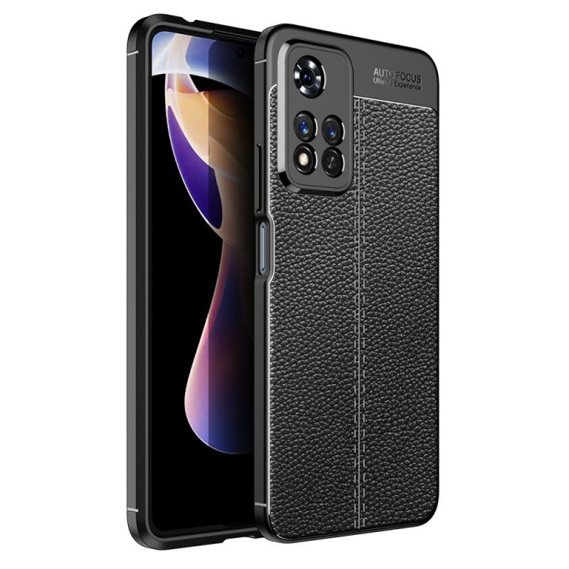 Deksel Til Xiaomi Redmi Note 11 Pro Plus 5G Dobbellinje Litchi-skinneffekt