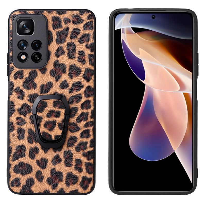 Deksel Til Xiaomi Redmi Note 11 Pro Plus 5G Ringstøtte I Leopardstil