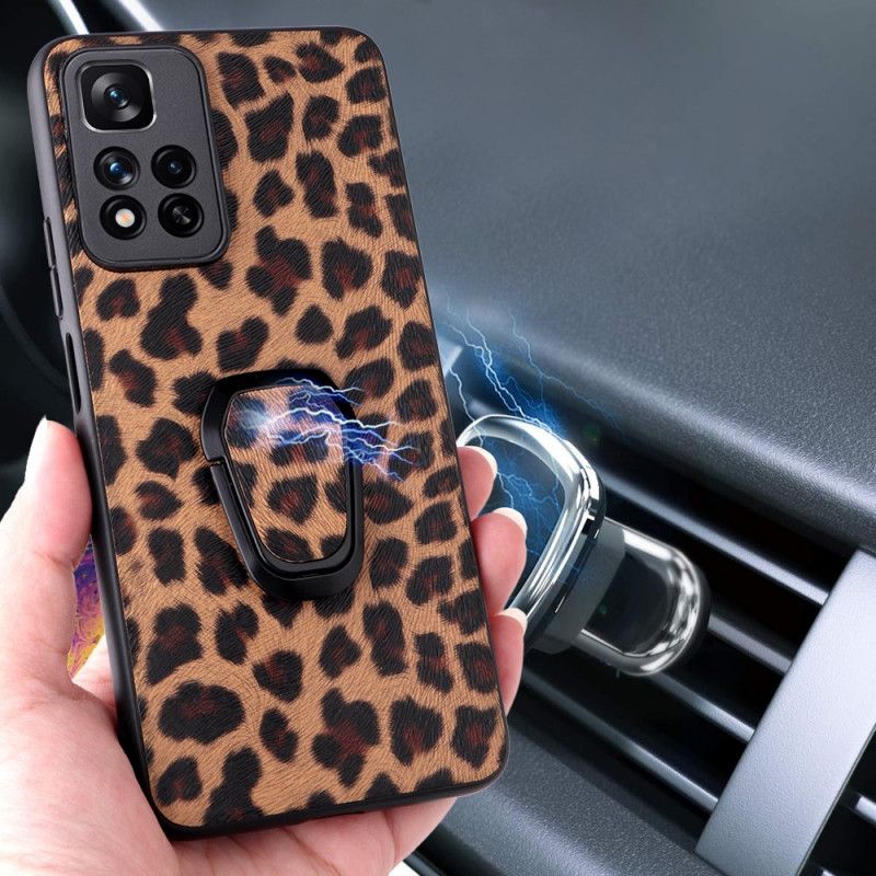 Deksel Til Xiaomi Redmi Note 11 Pro Plus 5G Ringstøtte I Leopardstil