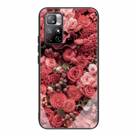 Deksel Til Xiaomi Redmi Note 11 Pro Plus 5G Rosa Blomster Av Herdet Glass