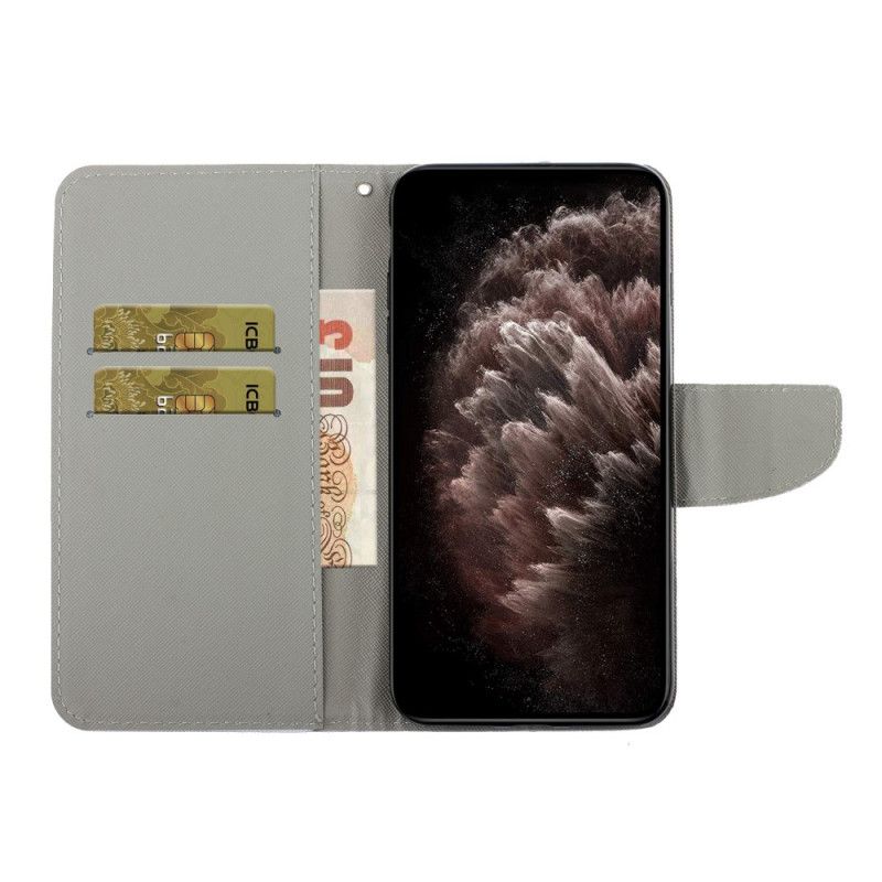 Folio Deksel Til Xiaomi Redmi Note 11 Pro Plus 5G Med Kjede Flashy Strappy Mandala