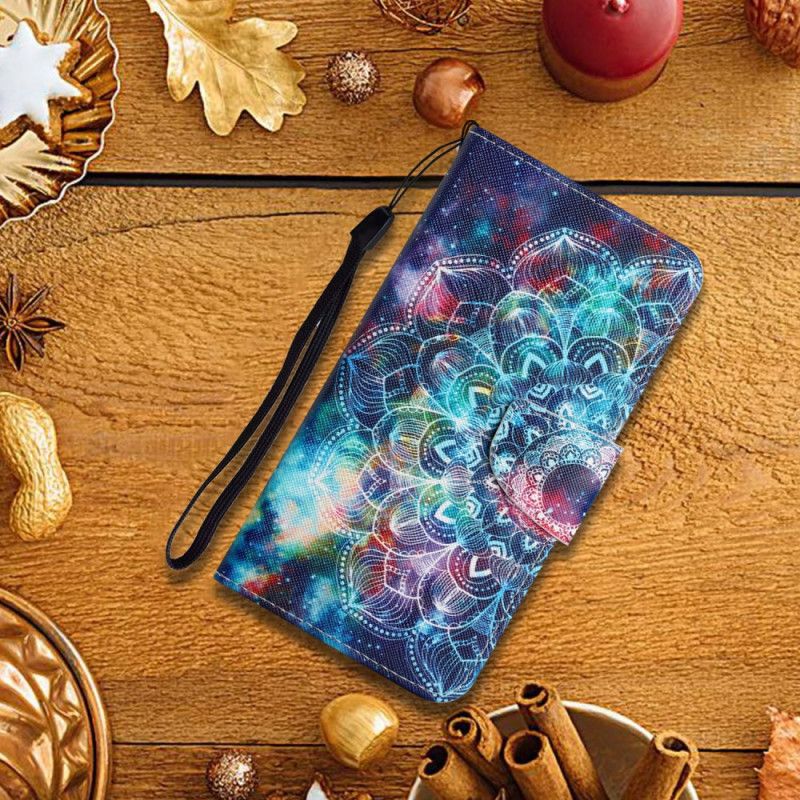 Folio Deksel Til Xiaomi Redmi Note 11 Pro Plus 5G Med Kjede Flashy Strappy Mandala