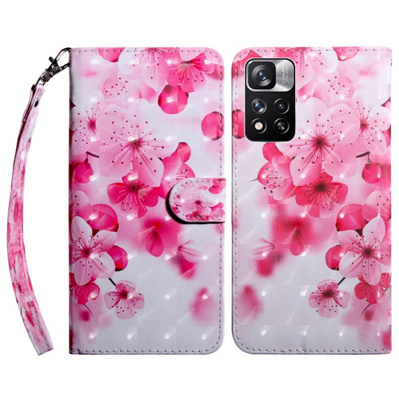 Folio Deksel Til Xiaomi Redmi Note 11 Pro Plus 5G Rosa Blomster