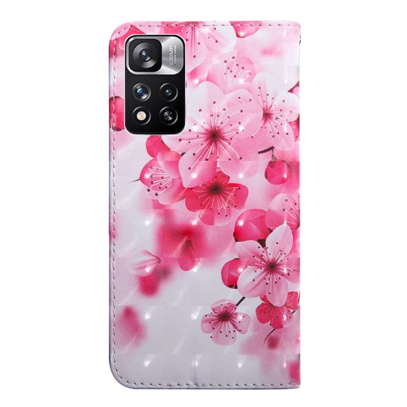 Folio Deksel Til Xiaomi Redmi Note 11 Pro Plus 5G Rosa Blomster