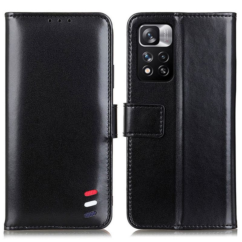 Folio Deksel Til Xiaomi Redmi Note 11 Pro Plus 5G Tricolor Skinneffekt