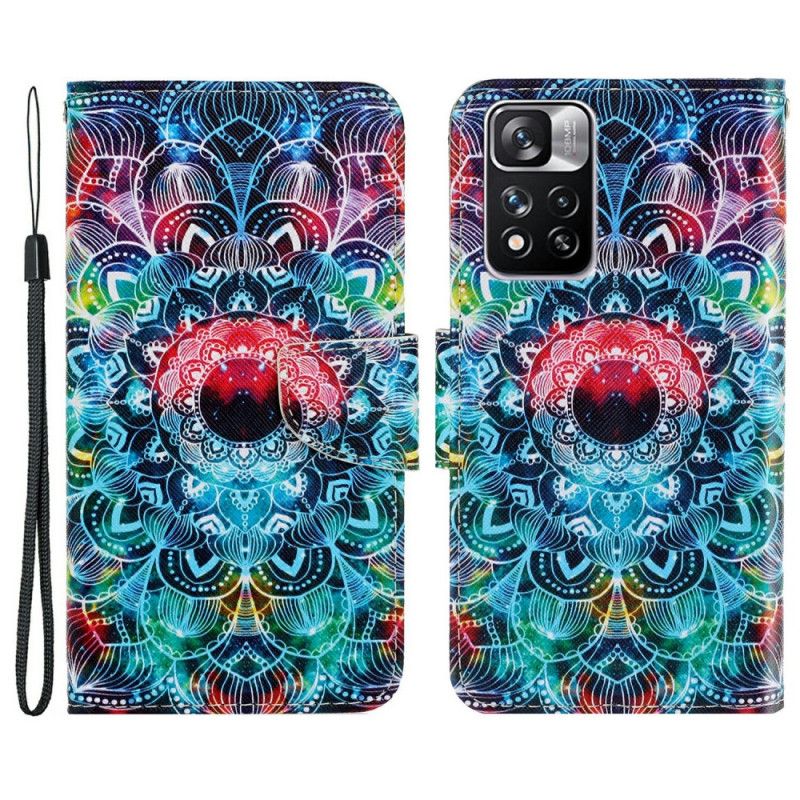 Lærdeksel Til Xiaomi Redmi Note 11 Pro Plus 5G Med Kjede Flashy Strappy Mandala