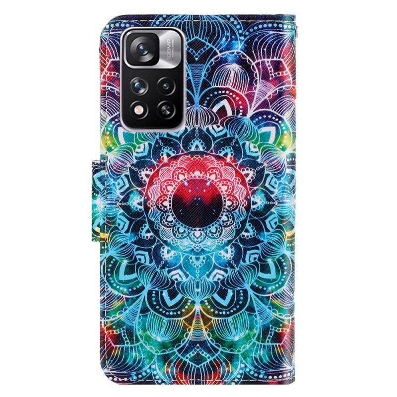 Lærdeksel Til Xiaomi Redmi Note 11 Pro Plus 5G Med Kjede Flashy Strappy Mandala