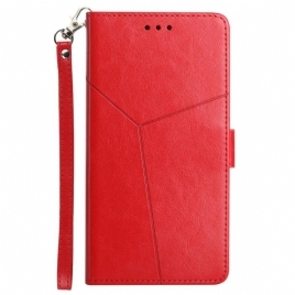 Lærdeksel Til Xiaomi Redmi Note 11 Pro Plus 5G Med Kjede Geometrisk Strappy Leather Style