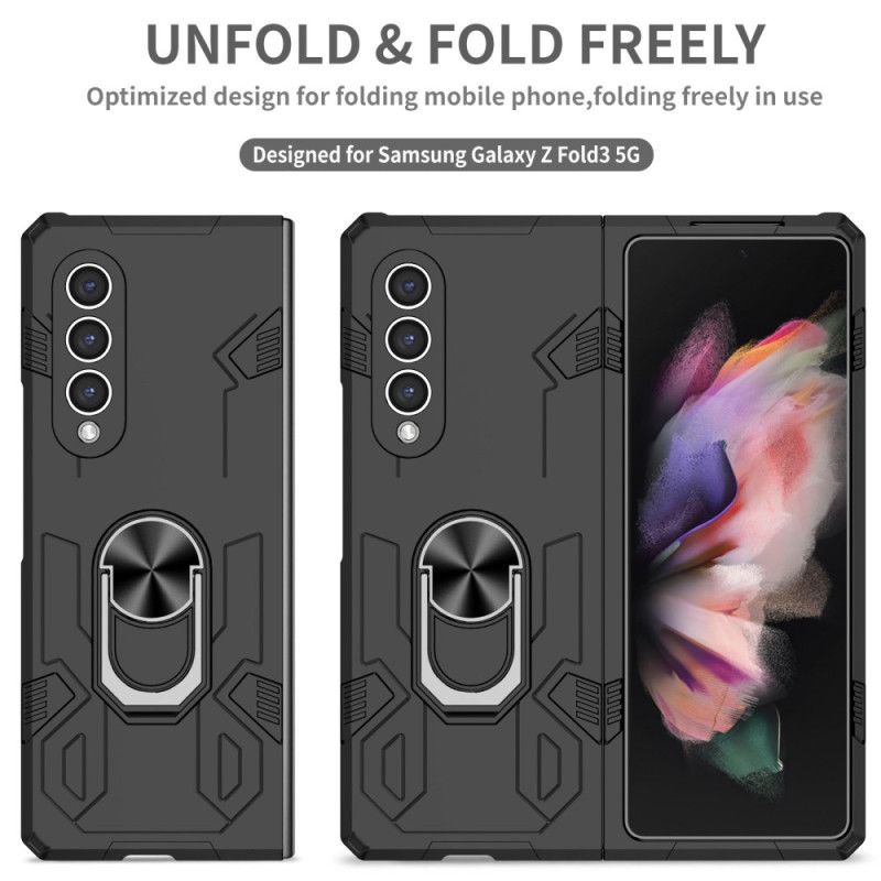 Mobildeksel Til Samsung Galaxy Z Fold 4 Bi-materiale Og Roterende Ring