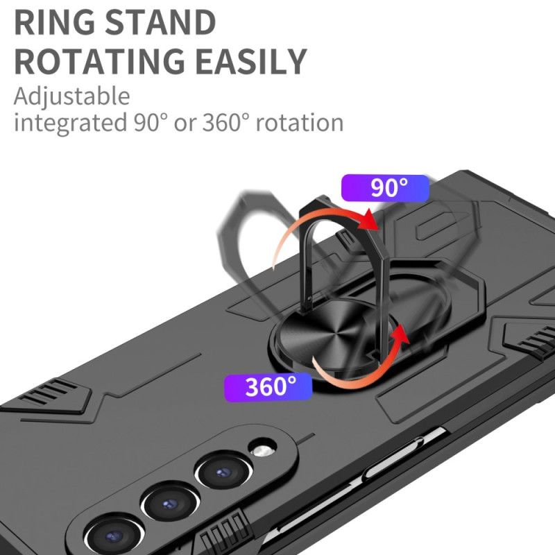 Mobildeksel Til Samsung Galaxy Z Fold 4 Bi-materiale Og Roterende Ring