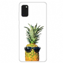 Deksel Til Samsung Galaxy A41 Transparent Ananas Med Briller