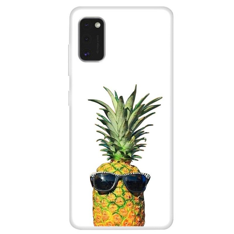 Deksel Til Samsung Galaxy A41 Transparent Ananas Med Briller