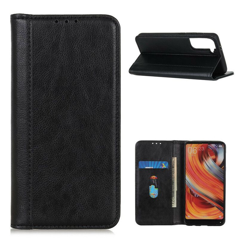 Beskyttelse Deksel Til Samsung Galaxy S21 5G Folio Deksel Elegance Split Litchi Leather