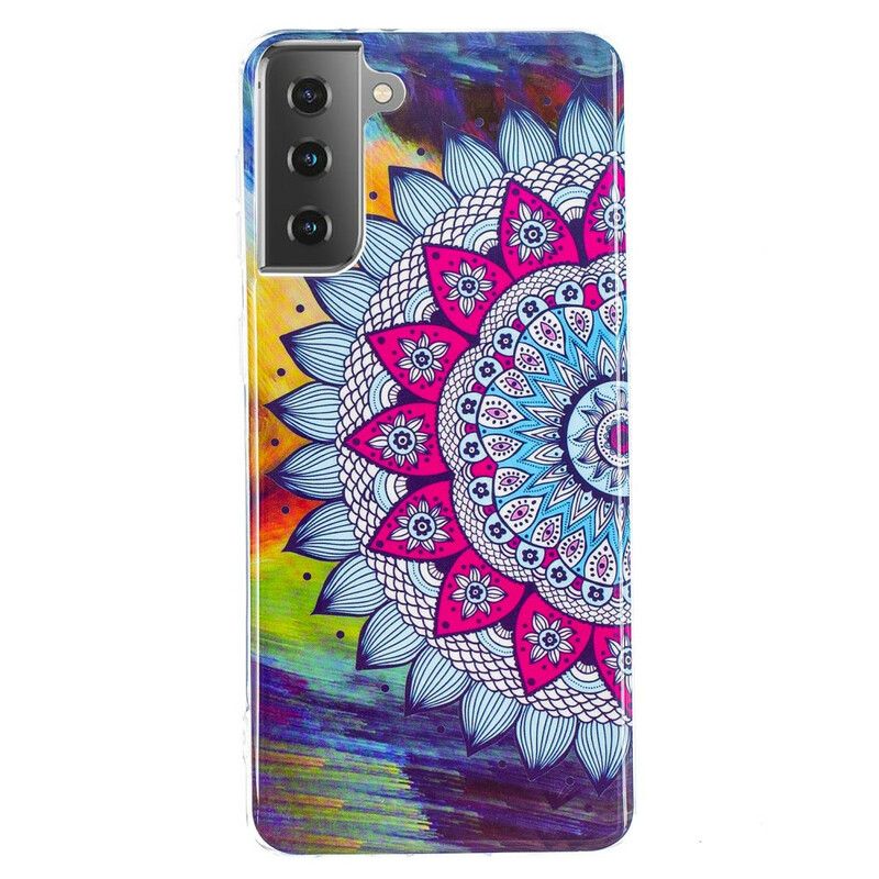 Deksel Til Samsung Galaxy S21 5G Fluorescerende Fargerik Mandala