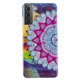 Deksel Til Samsung Galaxy S21 5G Fluorescerende Fargerik Mandala