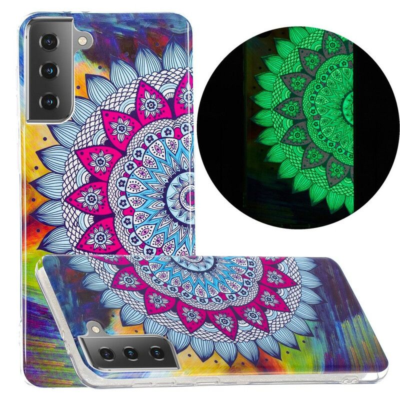 Deksel Til Samsung Galaxy S21 5G Fluorescerende Fargerik Mandala