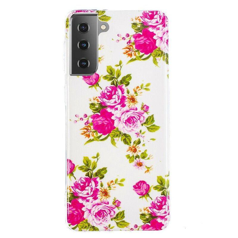 Deksel Til Samsung Galaxy S21 5G Fluorescerende Liberty-blomster