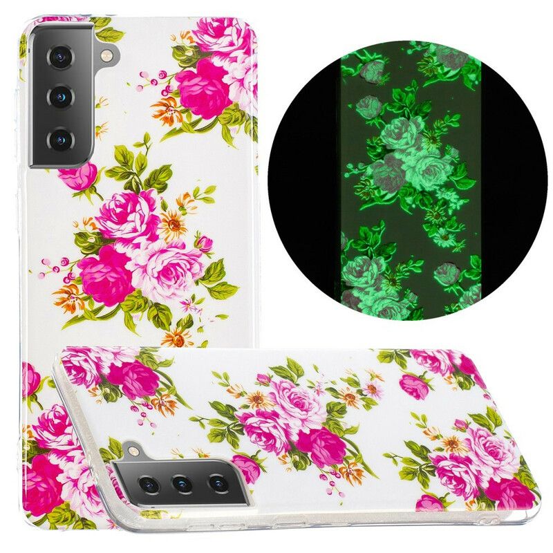 Deksel Til Samsung Galaxy S21 5G Fluorescerende Liberty-blomster